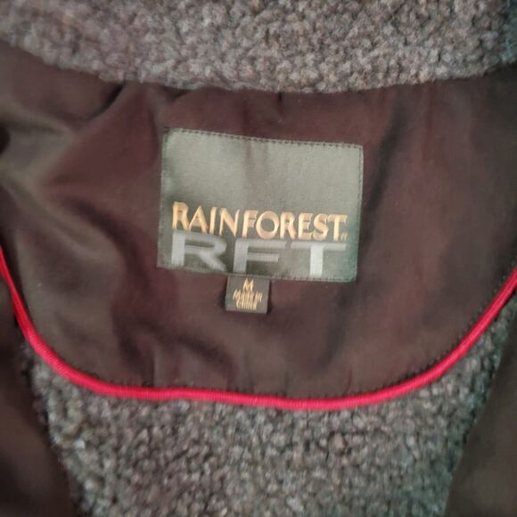 Rainforest Mens Faux Micro Suede Faux Shearling Lined Brown Vest Medium $150MSRP - Picture 9 of 11